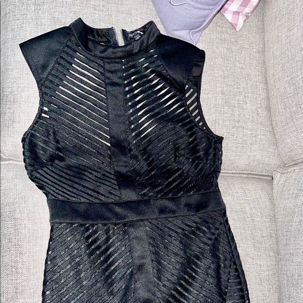 COPY - Black dress with see through mesh on top